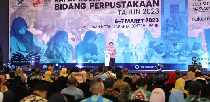 Rapat Koordinasi Nasional (Rakornas) Bidang Perpustakaan Tahun 2023, Selasa (7/3/2023).