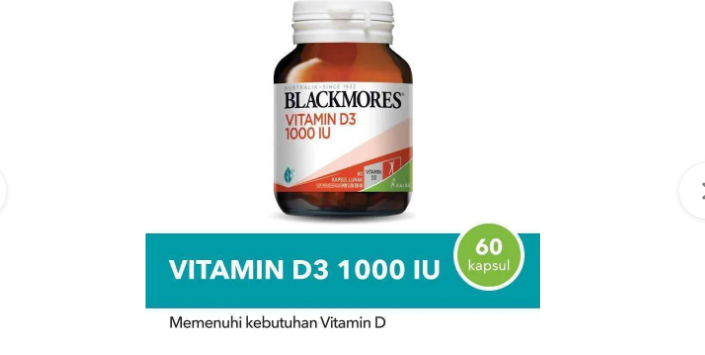 Ada beberapa macam suplemen blackmores halal yang umum dikonsumsi oleh banyak orang, salah satunya adalah Blackmores Vitamin D1000IU.