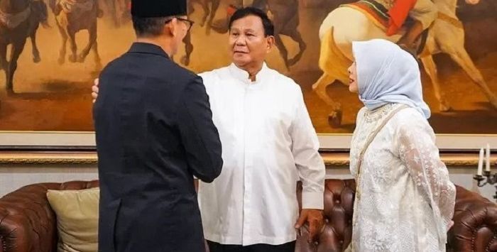 Sandiaga Uno saat halalbihalal di rumah Prabowo.