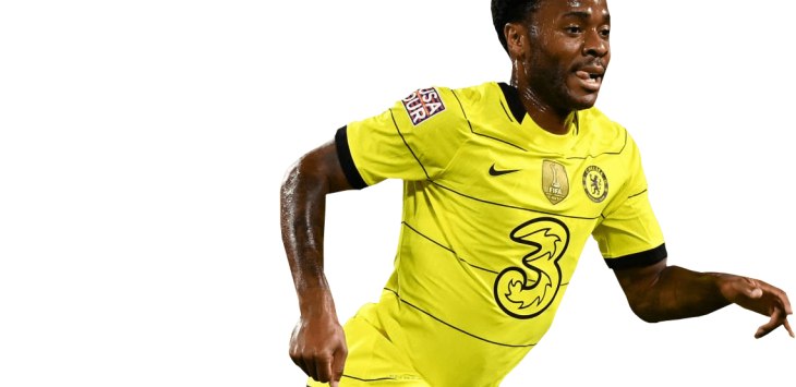 Chelsea akan dijamu Arsenal dalam dalam laga lanjutan Premier League. Raheem Sterling. Foto: Footyrenders



