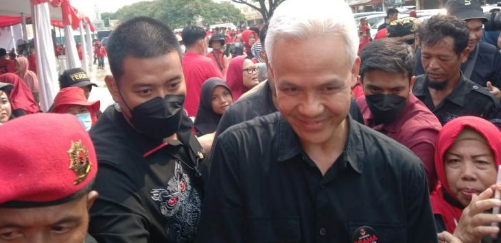 Calon Presiden Ganjar Pranowo saat di Marakas Square, Kecamatan Babelan, Kabupaten Bekasi, Kamis (14/12/2023). Surya Bagus/Radar Bekasi for pojokbandung