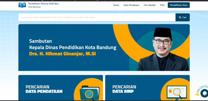 tangkapan layar ppdb.bandung.go.id/
