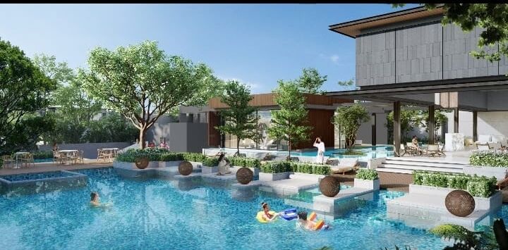 Clubhouse memiliki fasilitas kolam renang yang luas, kolam anak, fasilitas gym, coworking space, day bed, hingga jacuzzi. For pojokbandung