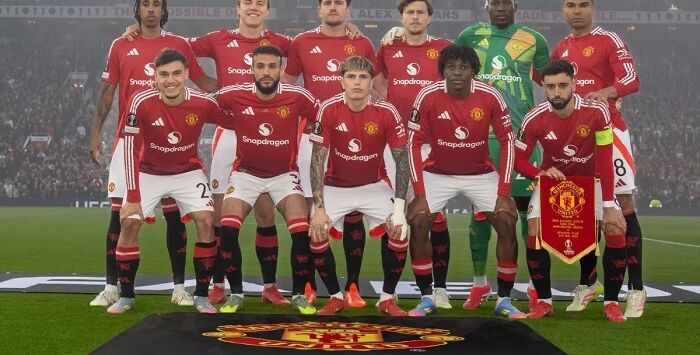 Skuad Manchester United ketika menghadapi Athletic Bilbao di semifinal Europa League. Foto : Dokumentasi Manchester United