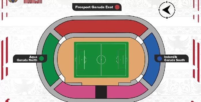 Harga tiket Timnas Indonesia U-22 vs Mali U-22 telah dirilis dan dijual untuk umum. Berikut denah perkategori tiket. Foto : Dokumentasi Kita Garuda