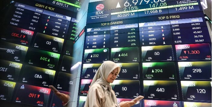Ilustrasi. Layar pergerakan Indeks Harga Saham Gabungan (IHSG) di Gedung Bursa Efek Indonesia, Jakarta. Foto : Salman Toyibi/Jawa Pos

