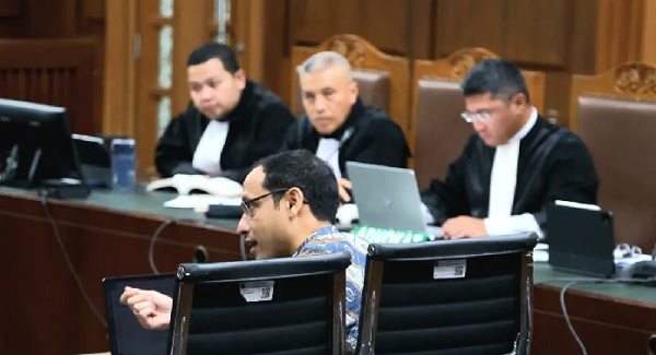 Terdakwa kasus dugaan korupsi pengadaan Chromebook dalam program digitalisasi pendidikan di Kemendikbudristek Nadiem Anwar Makarim menjalani sidang lanjutan di Pengadilan Tipikor, Jakarta, Senin (11/5/2026). Foto : Dery Ridwansah/ JawaPos.com

