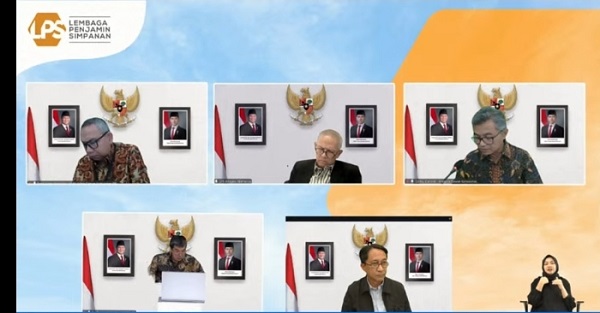 Konferensi pers tingkat bunga penjaminan Lembaga Penjamin Simpanan (LPS). Foto : Tangkapan Layar Youtube LPS

